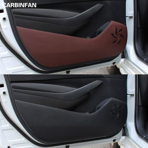 Black Artificial Leather Side Door Inner Decal Anti-kick Protective Cover 4Pcs/Set For Toyota Corolla 2019 2020