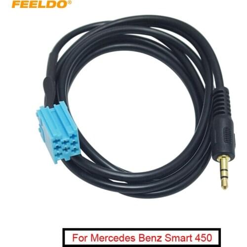FEELDO 1PC Car CD Radio Audio 3.5mm 8-Pin AUX Plug Cable Input Adapter for Mercedes Benz Smart 450 AUX Wire Cable #AM5803