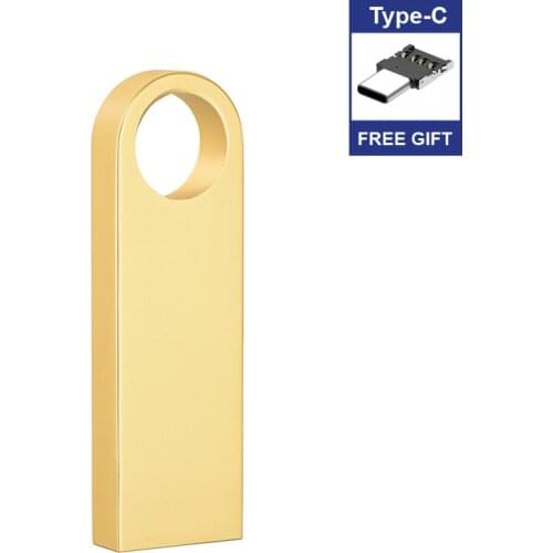 Top quality Metal USB flash drive 2.0 Pen Drive 8GB 16GB 32GB Memory Stick pendrive 128gb 256gb Free type c or micro adapter