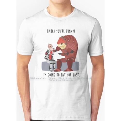 Mass Effect-Wrex And Mordin T Shirt 100% Pure Cotton Mass Effect Urdnot Wrex Mordin Solus Creative Trending Vintage Cool Gift