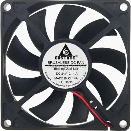 Gdstime Ball Bearing 80mm x 80mm x 15mm 8cm 80mm Computer 8015B 24V DC Cooling Fan