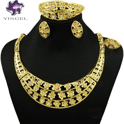 Indian jewelry dubai gold jewelry sets women fashion necklace fine jewelry sets women necklace 24k gold jewelry sets