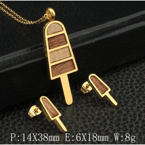 Joyas Store SEDZFIBC New Style Gold Colors Stainless Steel Jewelry Necklace Stud Earrings Sets Supernova Sales for Women