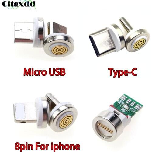 20PCS Round Magnetic Cable plug for iPhone Type C Micro USB C Plugs Charging Adapter Phone Microusb Type-C Magnetic Connector
