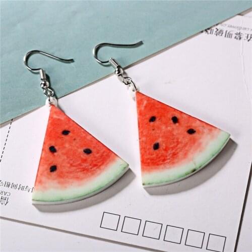 Summer Watermelon Earrings Pineapple Orange Strawberry Fruit Pendant Dangle Drop Earrings for Women Jewelry Gift Free Shipping