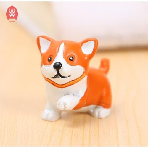 Mini Resin Dog Figurine Statue Sculptures Hand-Painted Cute Puppy Craft Statues for Decoration Home Decoration Accessories Gift