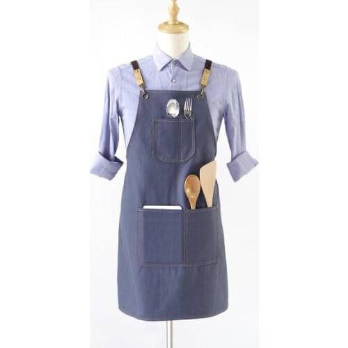 Fashion Canvas Kitchen Aprons For Woman Men Chef Work Apron For Grill Restaurant Bar Shop Cafes Beauty Nails Studios Uniform