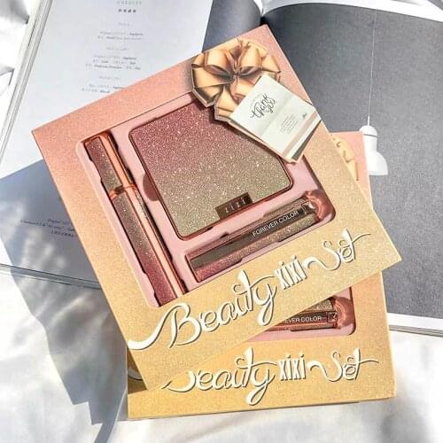 XiXi Starry Sky Makeup Set inclouding Lipstick Mascara 9colors Eyeshadow Professional Makeup Gift