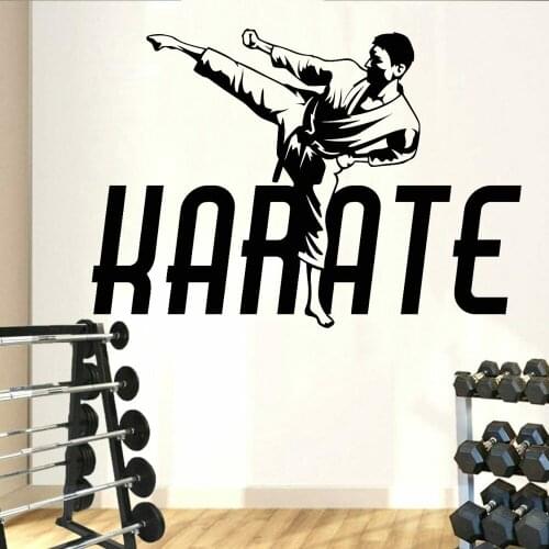 Karate Wall Stickers Moder Exercise Room Creatives Decor Martial Arts Fighter Kick Sport Vinyl Self-adhesive Wall Decal Z213