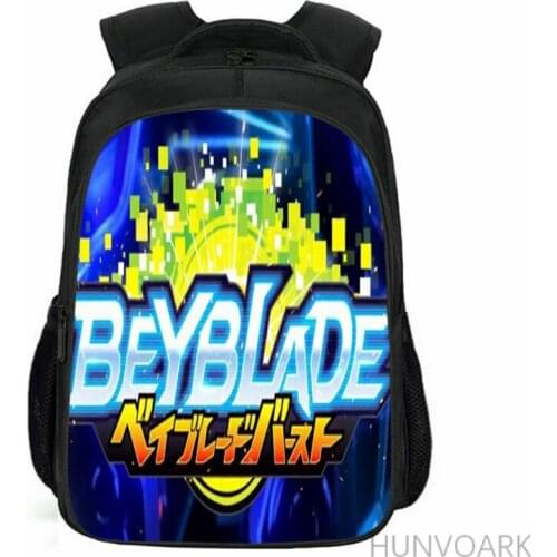 16 Inch BEYBLADE 3D Children School Bags Double zipper Orthopedic Backpack Kids School Boys Girls Mochila Catoon Bags