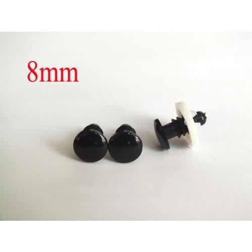 Flat toy eyes Black Plastic Crafts Safety Eyes for Teddy Bear Soft Toy Animal Doll Amigurumi DIY Accessories-8mm