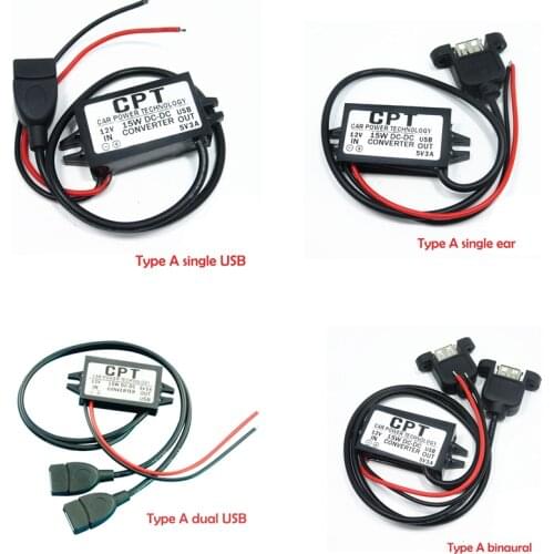 12 to 5VDC-DC Step-Down Power Converter USB Power Module DC Converter