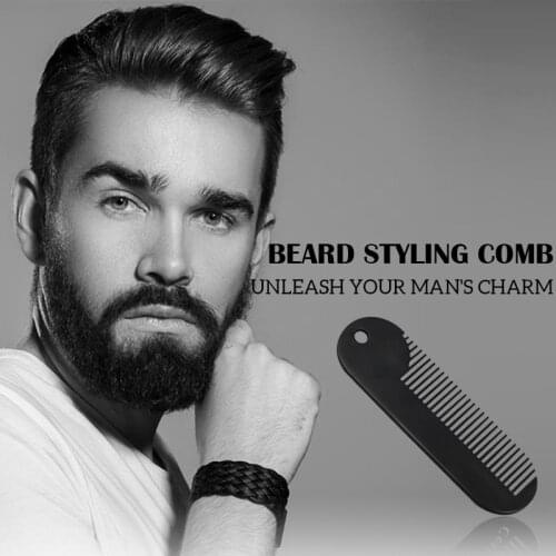 CestoMen 1 Pcs Men Beard Pocket Comb Small Metal Hairdresser Comb Moustache Massage Anti-static Hair Combs Hair Accessories