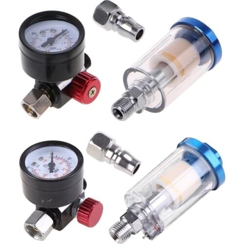 Scratch Air Pressure Regulator Gauge Spray & In-line Water Trap Filter Tool