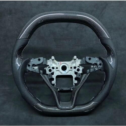 Supercar Cuatomized Carbon Fiber Sports Steering Wheel Perforated Leather compatible for Honda 10th Generation Accord 2018-2020