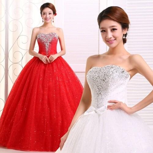Wedding Dress 2020 New Classic Strapless Wedding Dress Princess Bling Bling Vestido De Noiva Robe De Mariee Plus Size