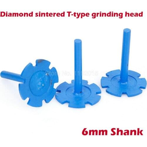 T-shaped Diamond Pressed Sintered Grinding Head Stone Carving Cutting Disc Shank Granite Marble Handle Heads Needles Burrs Tool
