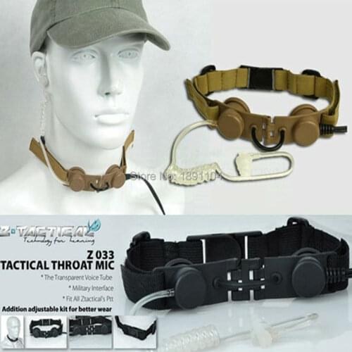 Z Tactical Bowman Throat Mic Adapter For Style EVO III Dual Side Headset Tactical Detective High Tone Headphone(z033)