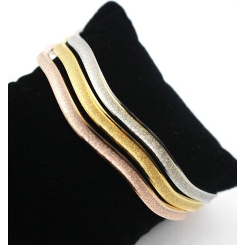 Unique Design Bangle Bracelet Set Gold/Rose Gold/Silver Color Cuff Bracelet Bangle 316L Stainless Steel Ladies Bracelet
