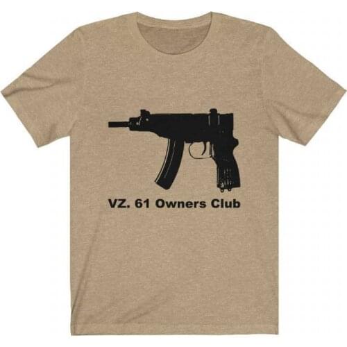 Vz. 61 Skorpion Owners Club Shirt, Grey/Tan, S-2Xl, Cz 61, Vz61, Newest 2019 MenS Fashion Summer Short Sleeves Cotton Shirts