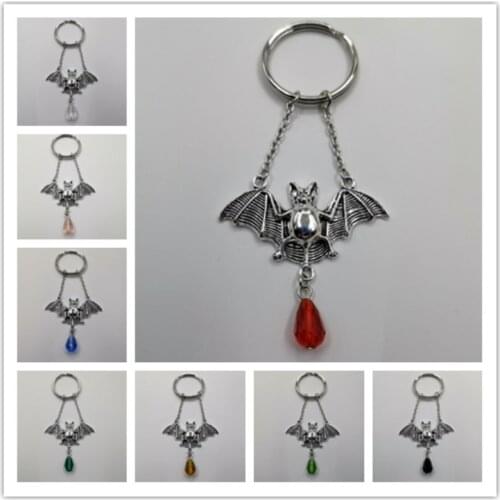 European and American female fashion simple Handmade Bat Crystal Alloy Pendant Keychain Charm Punk Gothic Jewelry Keychain