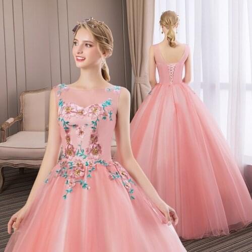 Long Quinceanera Dresses New Style Vestidos Vintage Ball Gown Party Prom Appliques Sweet 16 years Lace up back
