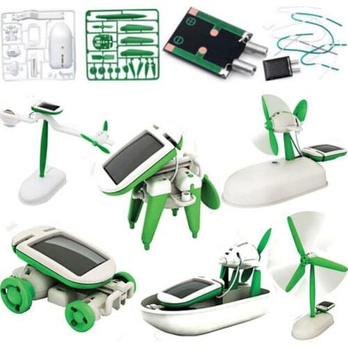 1 X Creative DIY Power Solar Robot Kit 6 In 1 Educational Learning Toy for Kids