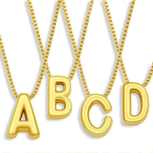 2021 Fashion Initial For Women Letter Necklace Gold Stainless Steel English A-Z Letter Chain Birthday Wedding Gift Dainty Gift