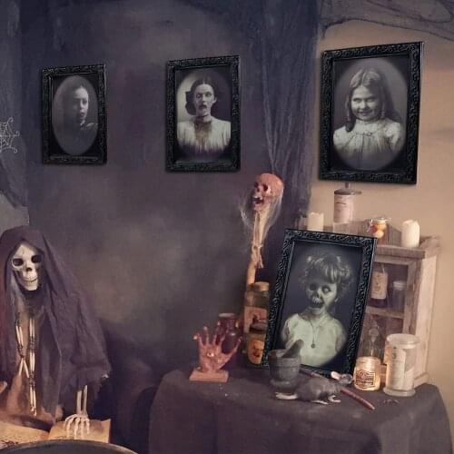38*25CM 3D Ghost Photo Frame Halloween Horror Pictures Frames Changing Face Ghost Halloween Party Decor Decoration Props