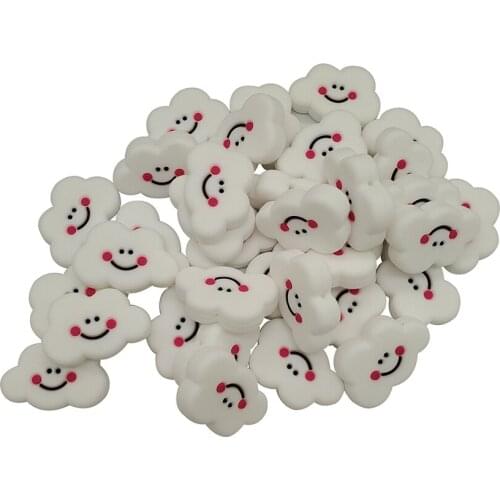 5pcs New Arrival Cloud Silicone Bead Cartoon Cute Baby Teethers Pacifier Chain Clip Necklace Bracelet Jewelry Make