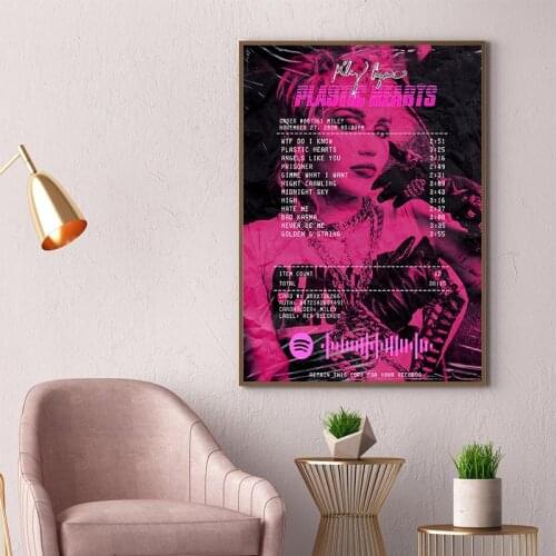 Miley Cyrus Album Receipt Poster Canvas Painting Pop Music Star Singer Wall Art Prints Fan Gifts Living Room Home Decor Pictures