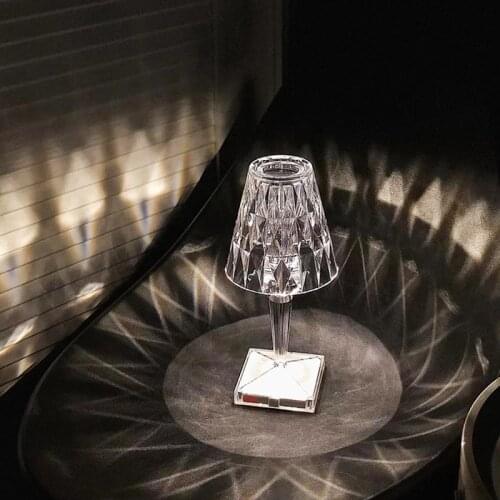 Diamond Acrylic Table Lamp Usb Night Lights for Bar Bedroom Bedside Coffee Led Desk Lamps Christmas Gift Home Decoration