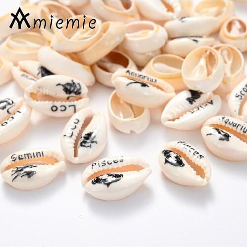 10Pcs/Lot 16-23mm Natural Beads Letter 12 Constellations Pattern Shell Beads For Jewelry Making DIY Bracelet Charm Accessories
