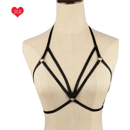 New Women Pastel Goth Punk Cage Bra Garter Belt Pentagram Erotic Sexy Bondage Lingerie Body Harness Bridal Suspender