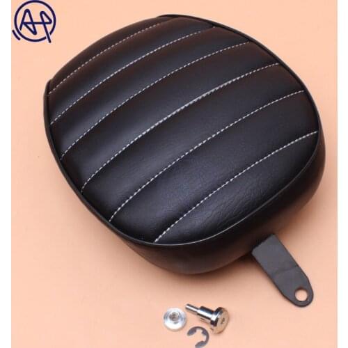 Black Motorcycle Passenger Rear Seat Pad Leather Pillow for Harley Sportster XL 1200 883 72 48 Forty-eight 2010-2015