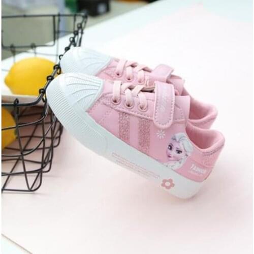 Kid Shoes Girls Sport Sneakers Children Frozen Elsa princess cartoon beauty Tenis Brand Shoes Enfant girl leather sneaker