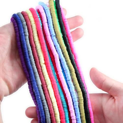 3~8mm Soft Flat Round Polymer Clay Beads Chip Disk Loose Spacer Handmade Beads For DIY Jewelry Making Bracelet Finding