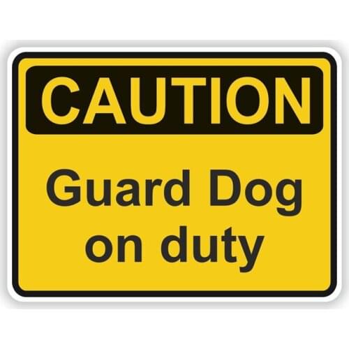 Personality 15CM*11.2CM Car Accessories Guard Dog on Duty Caution Car Sticker Decal