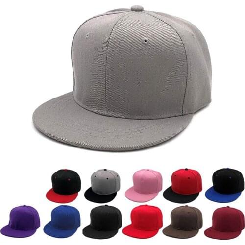 High Quality Mens Women Baseball Cap Hip-Hop Hat Wholesale Adult Solid Color Patched Plain Snapback Cap Adjustable Multi Co