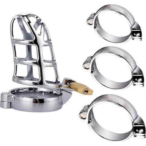 With Three Clasps Stainless Steel Male Chastity Device Cock Cage Penis Ring Adult With Stealth Lock Sex Toys Restraint Ring