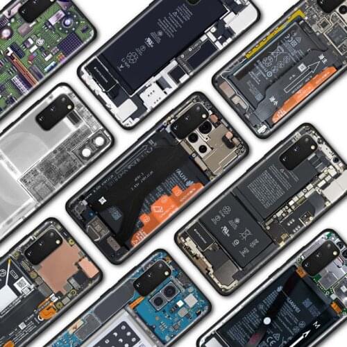 Soft Phone Case for Samsung Galaxy S10 S20 Plus S21 Ultra 5G S10e S10 Lite S7 S8 S9 Plus Cover motherboard Circuit board Cases