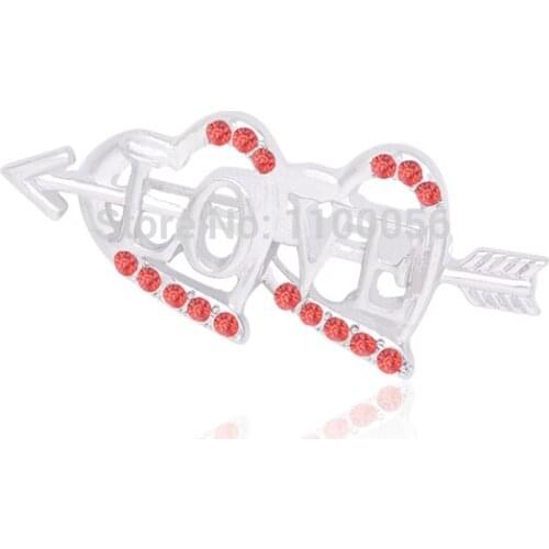 MZC Rhinestone Heart Brooches for Women Love Broches for Girlfriend Crystal Wedding Jewrlry Valentines Day Accessories Gifts