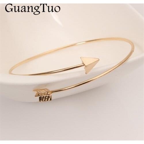 L152 New Fashion Bijoux Pulseiras Statement Gothic Punk Charm Open Adjustable Arrow Cuff Bracelets Bangles Women Jewelry Gift