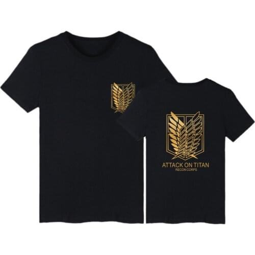 Attack on Titan Shingeki no Kyojin t shirt men women Survey Corps Logo Clothes tops Anime Cosplay Costumes cotton tshirt t-shirt
