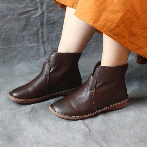 Careaymade-Autumn&winter New Retro boots childrens hand-made soft 100% real leather sewing pure handmade Casual boots,2 colors