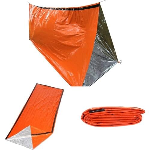 PE Aluminum Film Emergency First Aid Sleeping Bag Tent Outdoor Camping Hiking Sun Protection Emergency Tent Moisture-proof Pad