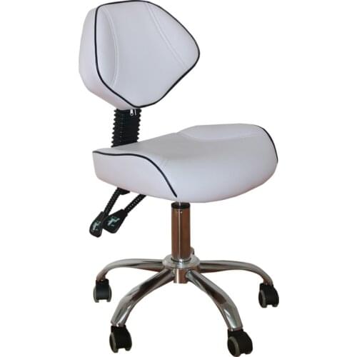 Standard Dental Mobile Chair Saddle Doctors Stool PU Leather Dentist Chair Spa Rolling Stool with Back Support for Beauty
