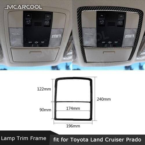 Carbon Fiber Roof Reading Light Trim Frame Cover Sticker For Toyota Land Cruiser Prado 2010-2018 Car Interior Accessories