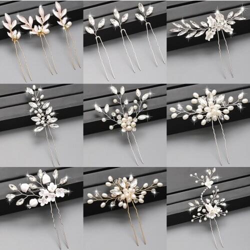 Hair Pins Hair Accessories For Women Wedding Accessories Hair Clips Jewelry Pearl Rhinestone Flower Hair Clip Pins Headpiece