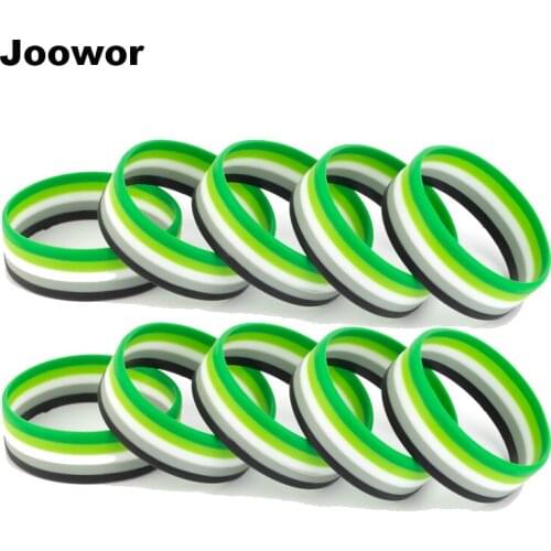 Rainbow Pansexual Asexual Silicone Bracelets Pride LGBT Rubber Bangle for Women Men 10pcs